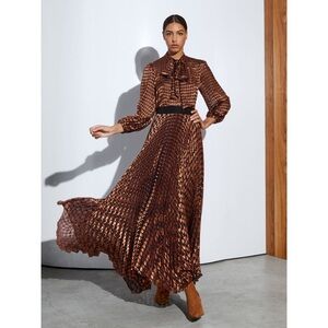 ✨ Alice + Olivia Lolita Houndstooth Devoré Blouse in Harvest Houndstooth ✨